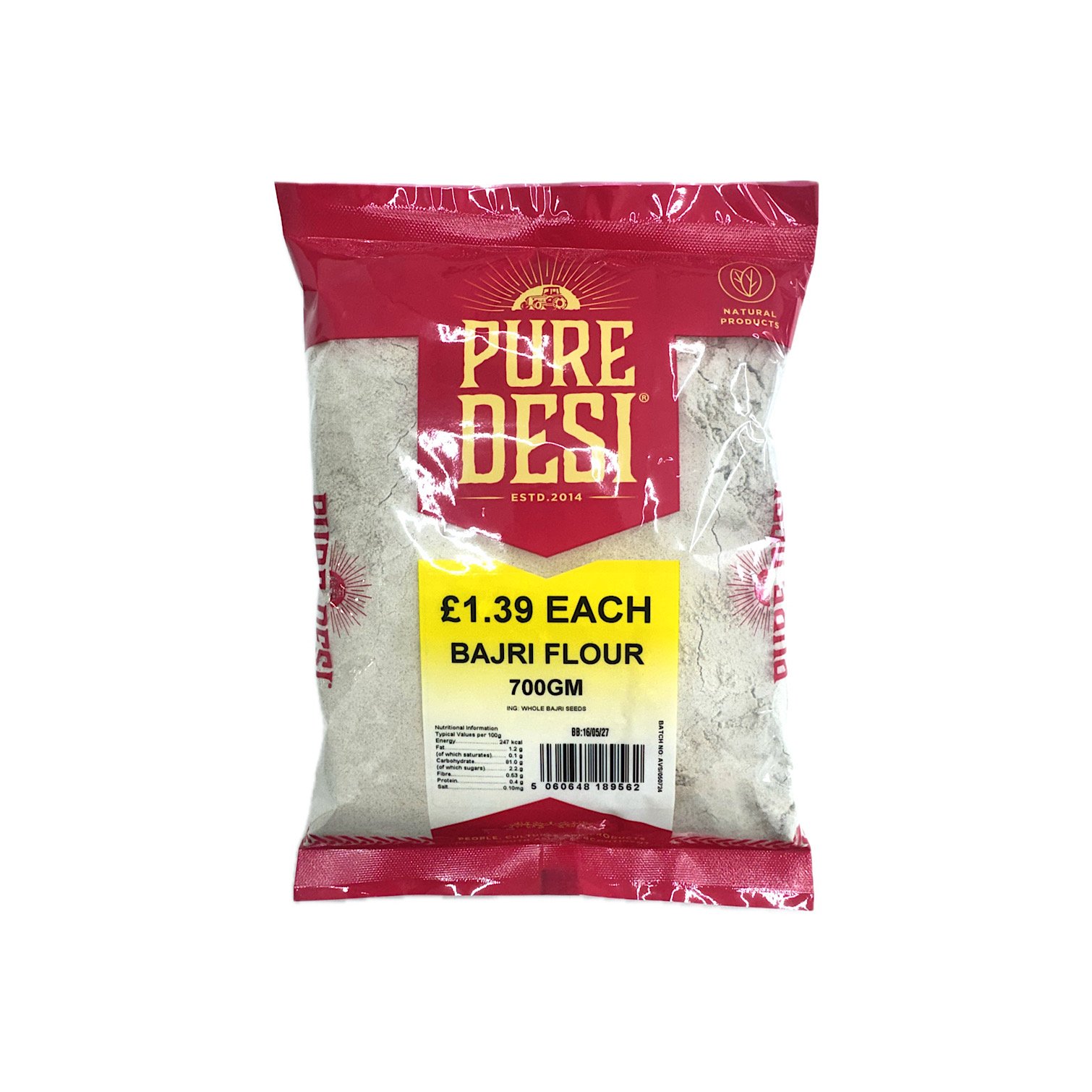 PURE DESI BAJRI FLOUR 700G