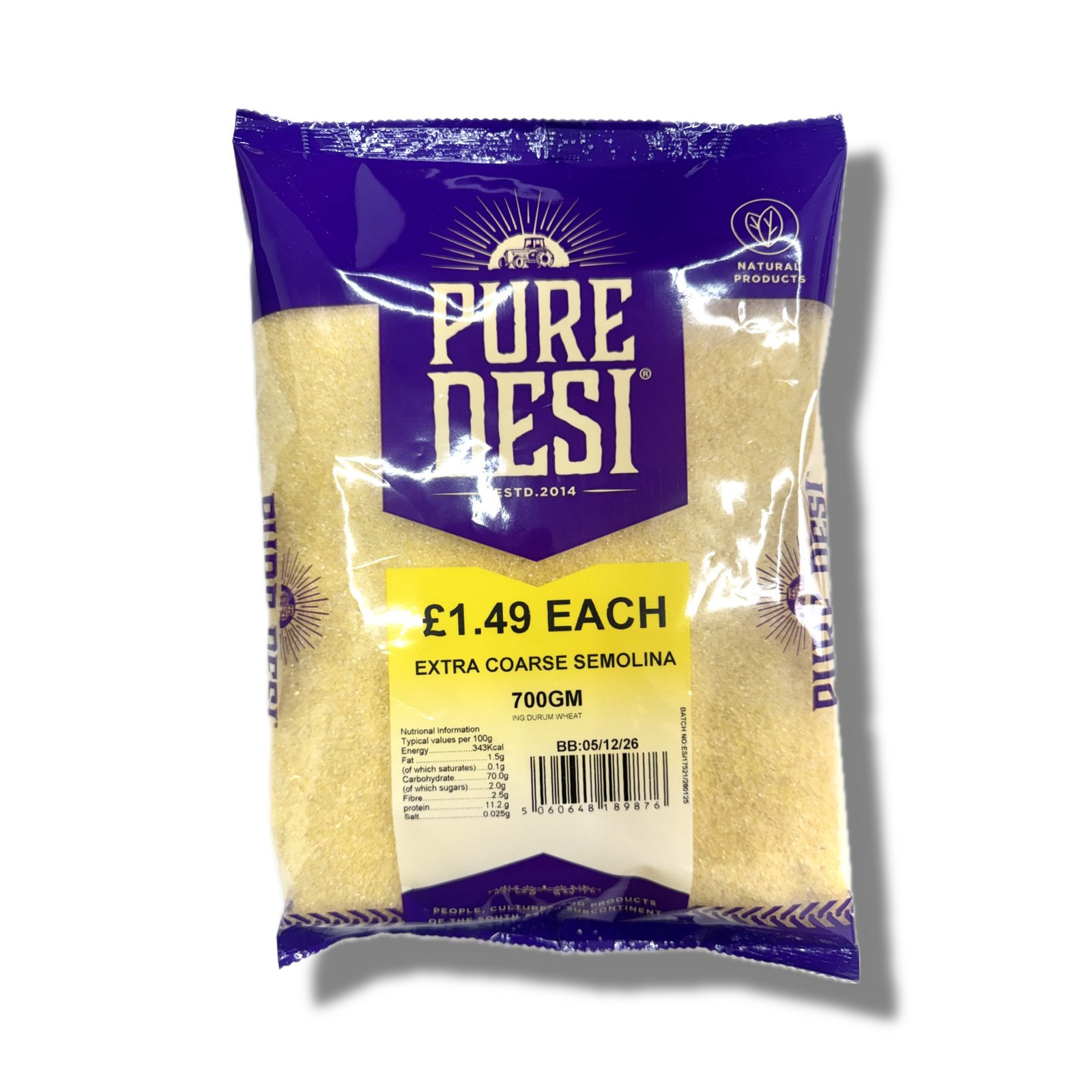 PURE DESI SEMOLINA COARSE 700G